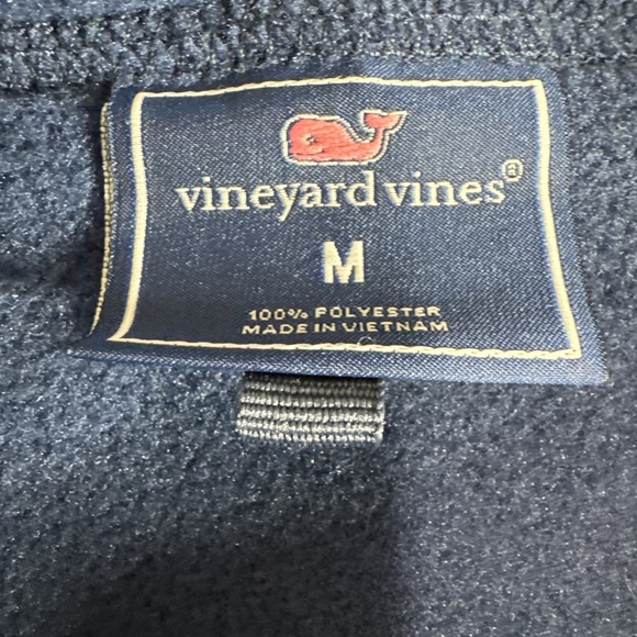 Vineyard Vines Men's Med Navy Full Zip Fleece Vest Whale Logo Martha's Vineyard - Picture 5 of 12